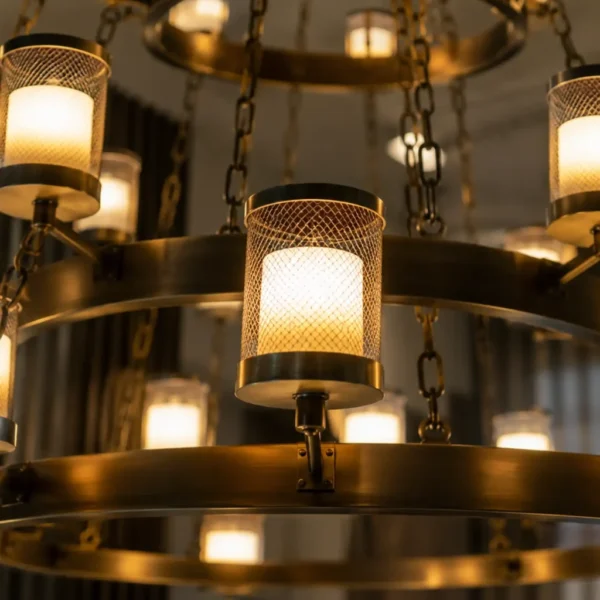 Black Wagon Wheel Duplex Chandelier