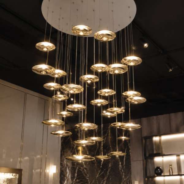 Gold Leaves Flush Mount chandelier