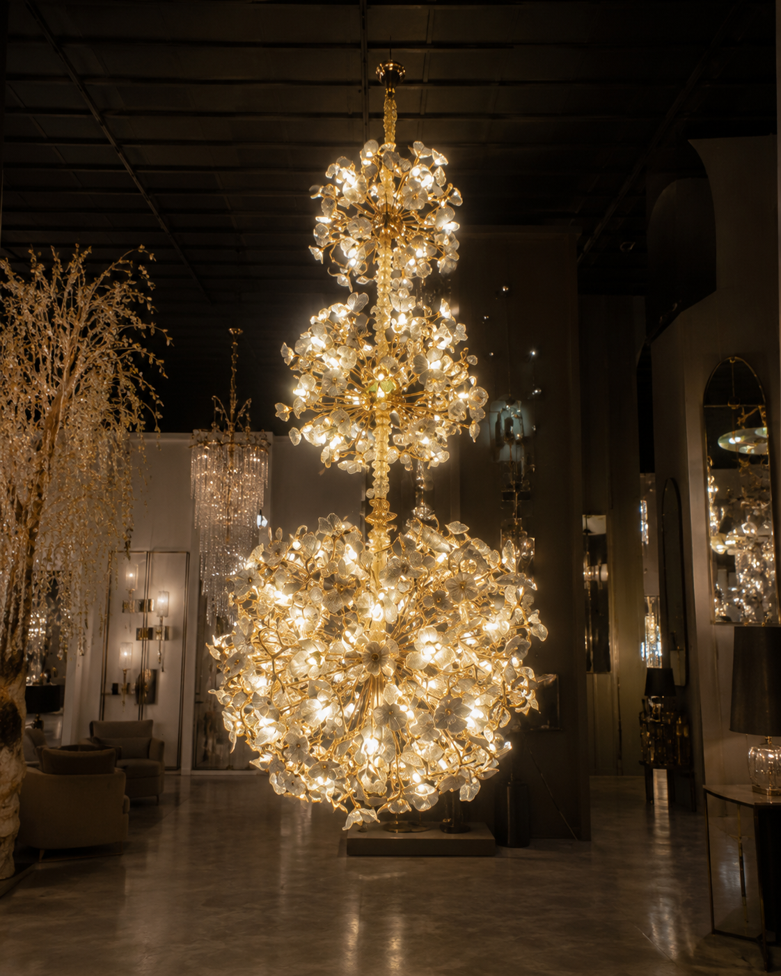 garden of roses crystal glass chandelier