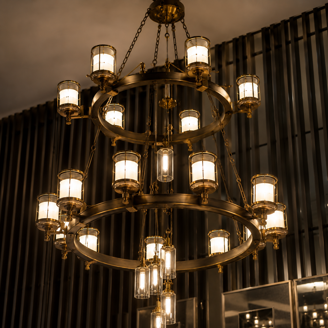 Black Wagon Wheel Chandelier - Image 3