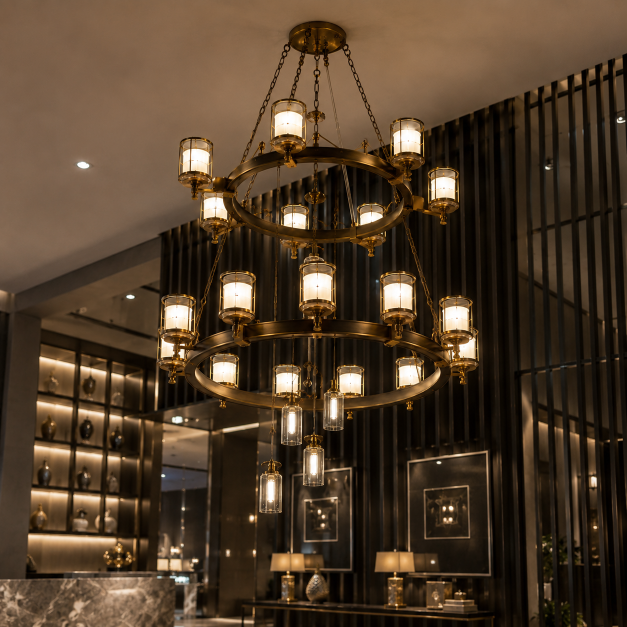 Black Wagon Wheel Chandelier - Image 5