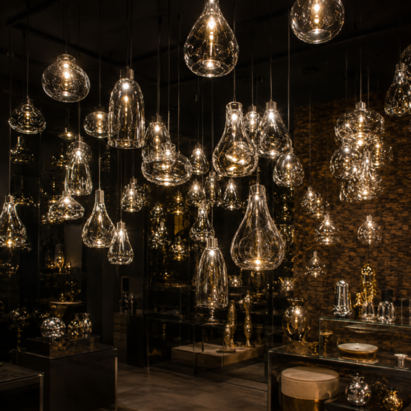 teardrop glass chandelier