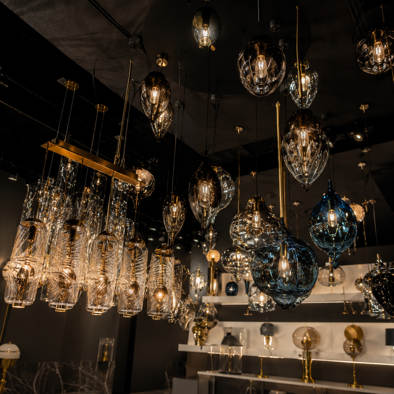 Crystal Glass Hanging Chandelier - Image 3