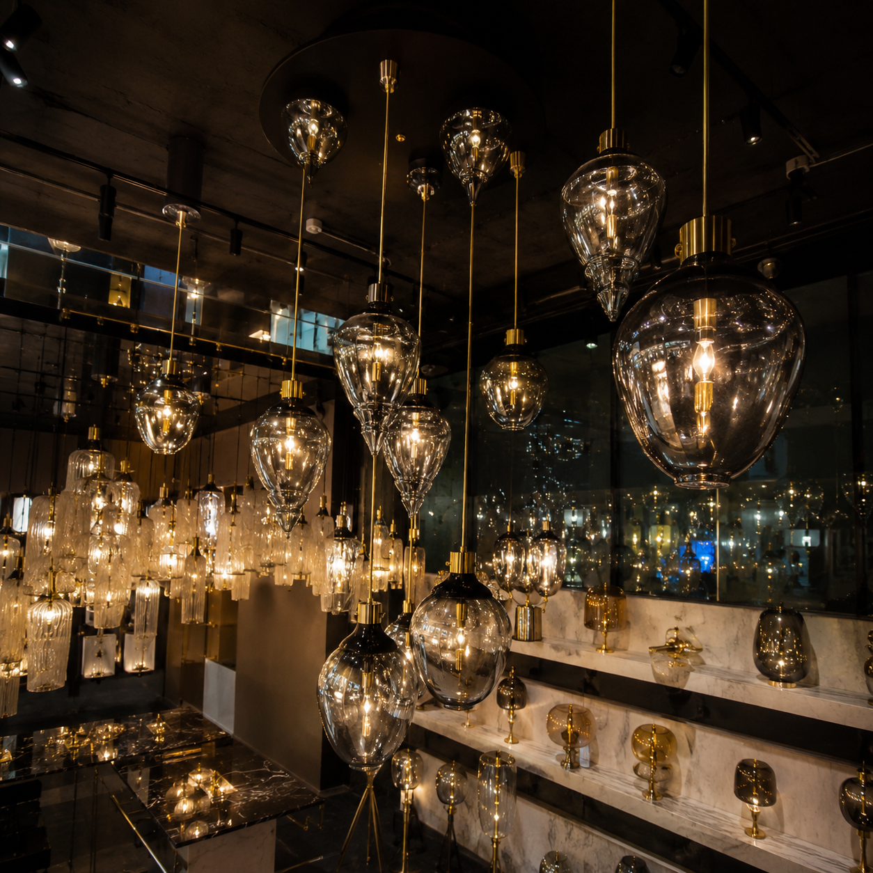 Crystal Glass Hanging Chandelier - Image 4