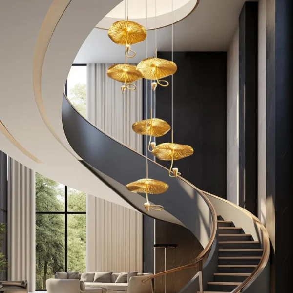 Gold Leaves Flush Mount chandelier