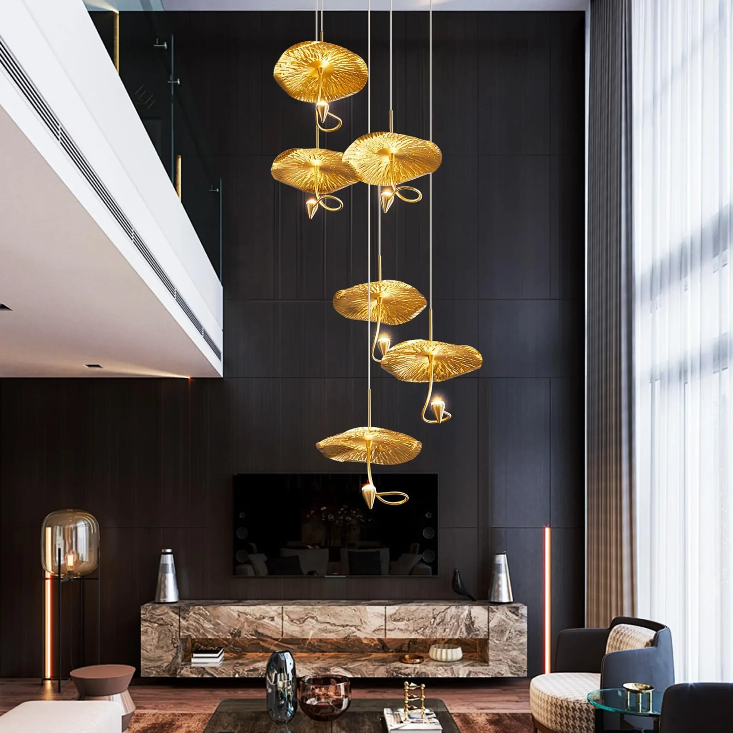 Gold Leaves Flush Mount chandelier - Image 3
