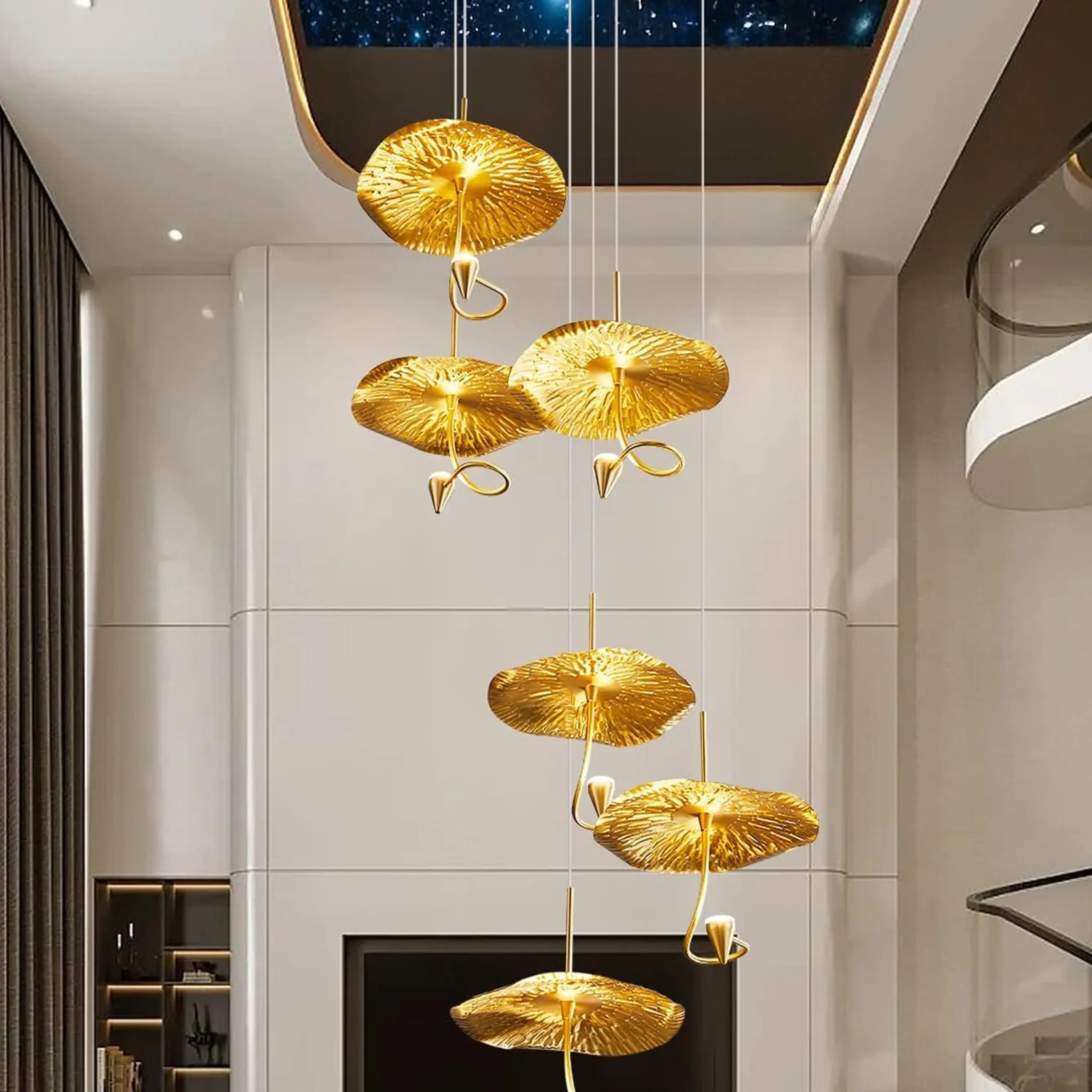 Gold Leaves Flush Mount chandelier - Image 5