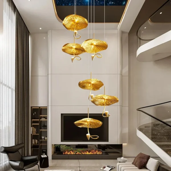 Gold Leaves Flush Mount chandelier